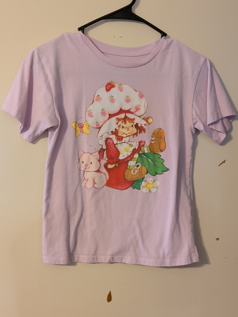 Lilac Short-Sleeve Strawberry Character Tee for Kids